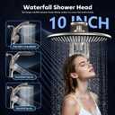 Shower Head with filtered Handheld High Pressure daul Shower Heads with Handheld Spray Combo and 10 Sprays Handheld Shower Head Detachable Shower head Built-in Magnetic Docking and Power Jets Nickel
