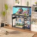 55-75 Gallon Aquarium Stand: 1000LB Capacity, Built-In Power Outlets, 3-Tier Shelves for Fish Tank Accessories Storage, Heavy-Duty Steel/Wood Hybrid for Fish & Reptile Tanks | Excludes Tank