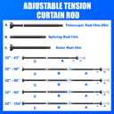 Ausemku Shower Curtain Rod Tension - 32-80 Inch Never Rust Non-Slip Spring Tension Curtain Rod No Drilling Stainless Steel Curtain Rod Use Bathroom Kitchen（Black）