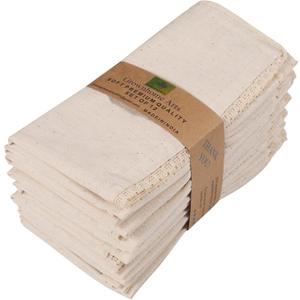Ivory lace Cotton Linen 85% Cotton 15% Linen 12 pcs Set size-12x12 inches Dinner Napkins Everyday Use Premium Quality Over Sized Cloth Napkins Hemmed Ultra Soft Durable Hotel Quality
