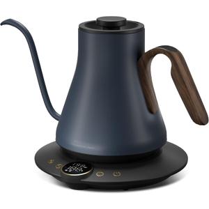 Electric Kettles, INTASTING Gooseneck Electric Kettle, 1 Temperature Control, Stainless Steel Inner, Quick Heating, for Pour Over Coffee, Brew Tea, Boil Hot Water, 0.9L (Navy Blue)