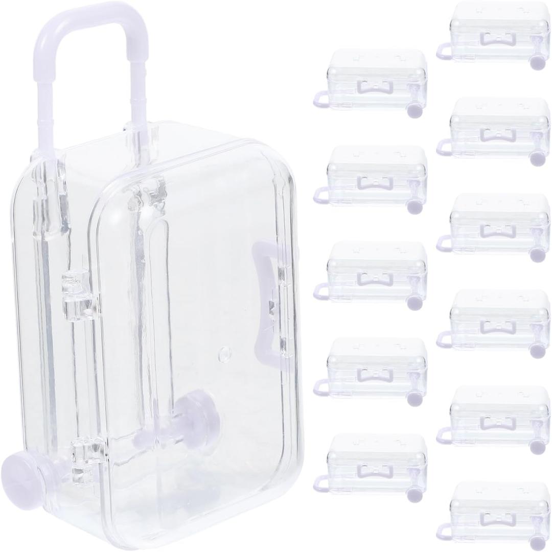 12pcs Mini Suitcase Favor Boxes Adorable Travel Themed Present Boxes for Weddings and Parties Versatile Candy Packing and Decoration