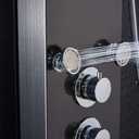 ELLO&ALLO LED Shower Panel Tower System, Hydroelectricity Display Rain Massage with Jets, Brushed Black