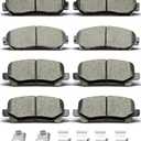 D1281 D1521 8pcs Front Rear Ceramic Brake Pads Sets With Clips Fit For Honda Odyssey 2011 2012 2013 2014 2015 2016 2017