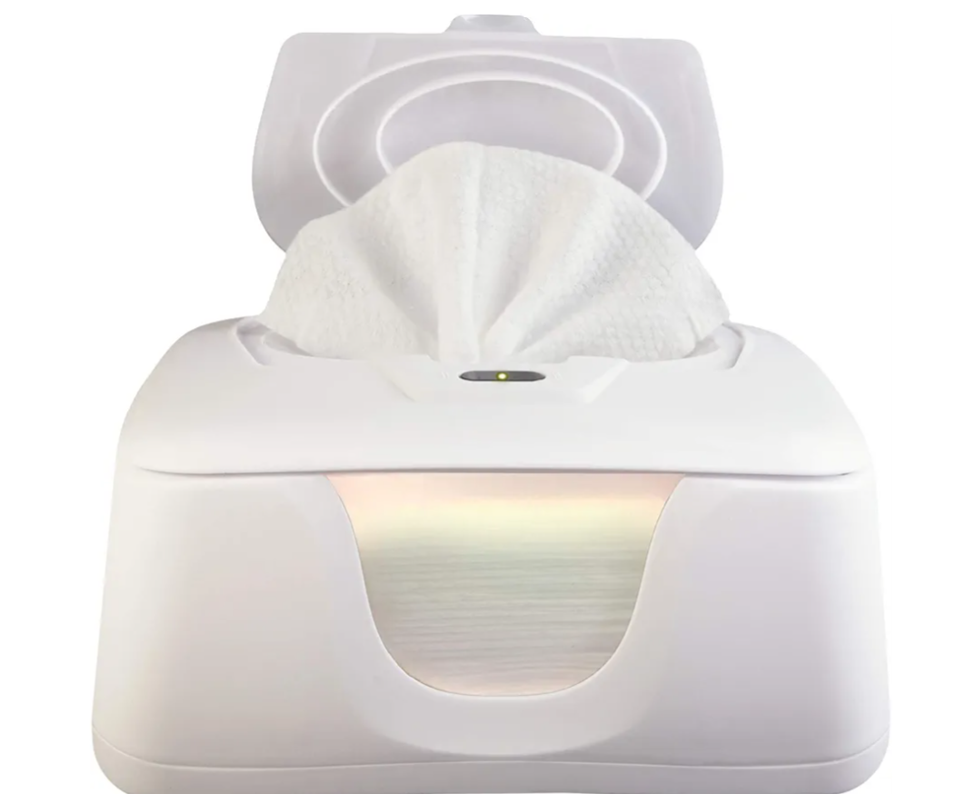 Wet Wipe Warmer | Dispenser for Baby, Make Up, Adult Care - Auto Off Lights for Nighttime Changes, Dual Heat for Comfort, Top Heating, Moisture Lock Silicone and Large Capacity- Amazon only