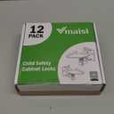 Vmaisi 12 Pack Cabinet Locks Child Safety Latches - Baby Proofing Cabinets Drawer Lock with Adhesive Easy Installation - No Drilling or Extra Screws (White) (Standard)