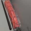 Blissun 7.5 ft Solar Umbrella, 18 LED Lighted Patio Umbrella, Table Market Umbrella (Orange)