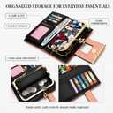 Women's Long Wallet with Kiss Lock Coin Pocket, Vintage Butterfly Floral Clutch Wallet, Large Capacity PU Leather Card Holder Organizer, Elegant Gift for Women