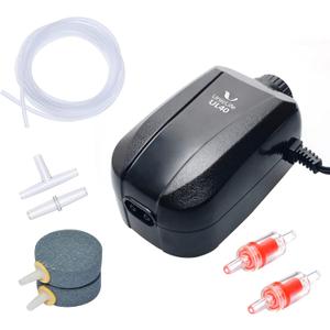 Uniclife Aquarium Air Pump Dual Outlet Fish Tank Aerator with Accessories for 5-200 Gallon Tank