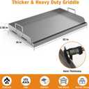 Griddle for Gas Grill, 25"x 16 Universal Fry Pan Metal Flat Top Griddle Plate for Gas Stove/Charcoal/Electric/Gas Grill, Large Stove Top Griddle Insert for Camping, Tailgating and Parties