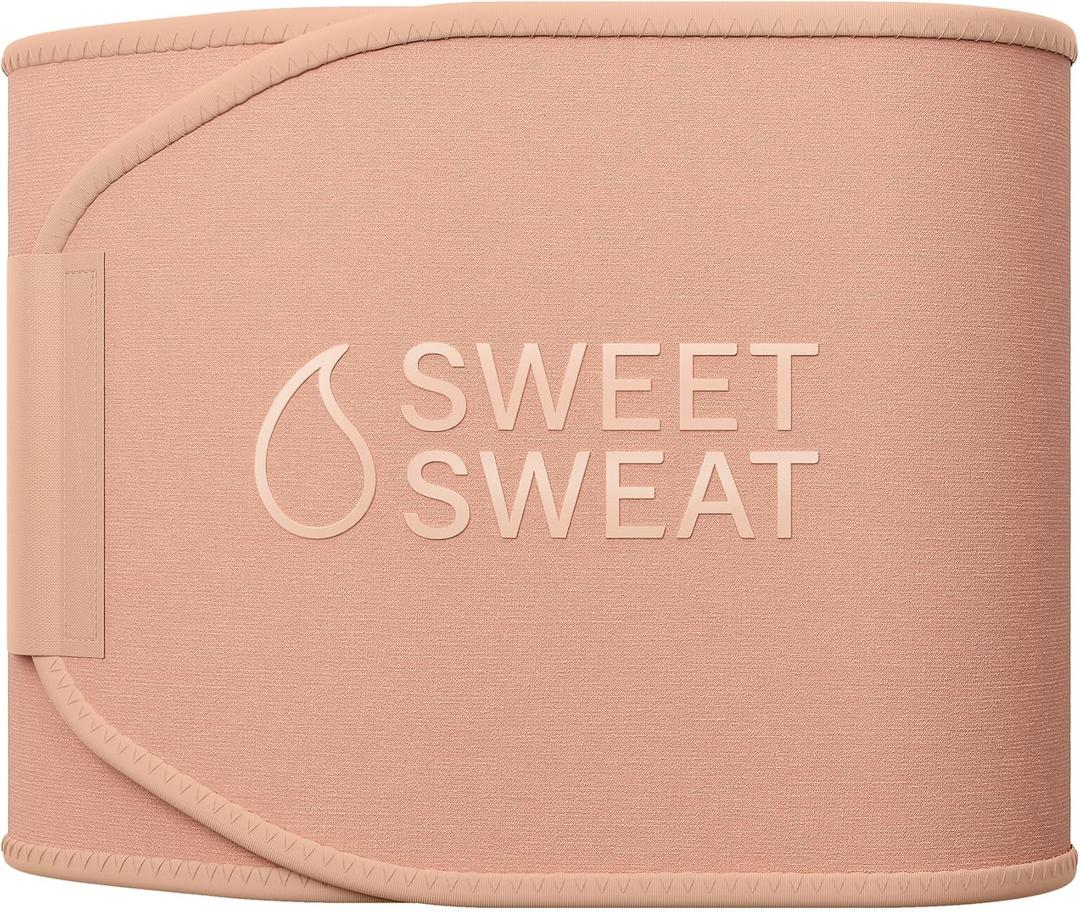 Sweet Sweat Waist Trimmer Toned Series - Premium Sweat Enhancing Fitness Belt for Women & Men - 5 Adjustable Sizes (X-Large, Stone)