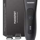 MANSPOT Manscape Groin & Body Hair Trimmer for Men, Electric Ball Pubic Trimmer Shaver,Manscape Kit with 4 Guard,Replaceable Ceramic Blade Heads,Waterproof Wet/Dry Shaver,90 Minutes Shaving (Black)