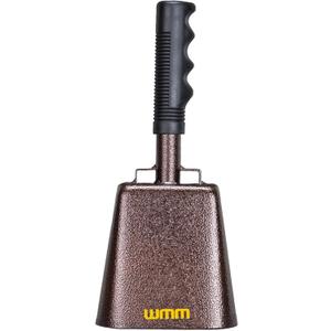 10 Inch Steel Cowbell with Handle Cheering Bell for Sports Events Large Solid School Bells & Chimes Percussion Musical Instruments Call Bell Alarm(Copper)