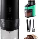 Artkoff Burr Coffee Grinder with 60 Grinding Settings, Electric Coffee Bean Grinder for Home Use with 60 Seconds Timer & 1-8 Cup, Touch Screen, Anti-static, Stainless Steel, Green