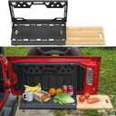 Tailgate Table for 2018-2026 Jeep Wrangler JL JLU 2/4 Door, Foldable Rear Cargo Table with Extra Solid Bamboo Extension Board, Heavy-Duty 88 lb Support, Camping Overland Rear Storage Accessories