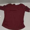 PRETTYGARDEN Womens Summer Short Sleeve Tops Boat Neck Ribbed Knit Slim Fit T Shirt Casual Basic Top 2026 Spring Clothes (X-Large, Wine Red)