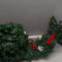 MorTime 4 Pack 9 FT LED Christmas Garland with Pinecones Red Berries Bows Christmas Balls Candies, Multi-Function Christmas Garland with 50 Warm White LED Lights, 180 Branch Tips