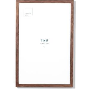Opposite Wall - 11x17 in - Dark Solid Oak Wood Picture Frame - Lightweight, Versatile & Shatterproof - Wall Hanging Poster or Photo Frame - Wall Decor for Office, Gallery & Home