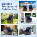 IASEAHK Outdoor Chair Cushions, 24 x 24 Inch Outdoor Cushion for Patio Furniture, Patio Chair Cushion, Waterproof & Fade Resistant Deep Patio Furniture Cushions Set with Handle and Ties, Navy Blue