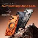 Magnetic Holder Metal Phone Case for iPhone 13 14 15 16 17 Pro Max Plus Hollow Luxury Aluminum Alloy Phone Protective Case (Silver,iphone16pro)