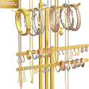 Jewelry Tower Stand Organizer for Women - Elegant Jewelry Holder Display with Necklace Holder, Earring Organizer & Bracelet Rack - Tabletop Jewelry Stand for Dresser, Vanity, Desk
