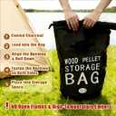 22LB Waterproof Wood Pellet Storage Bag; 500D PVC Charcoal Storage Container with Dual Handles, Label Pocket & Buckle Seal for Grill Smoker BBQ Outdoor Use (2, 22LB-Black)