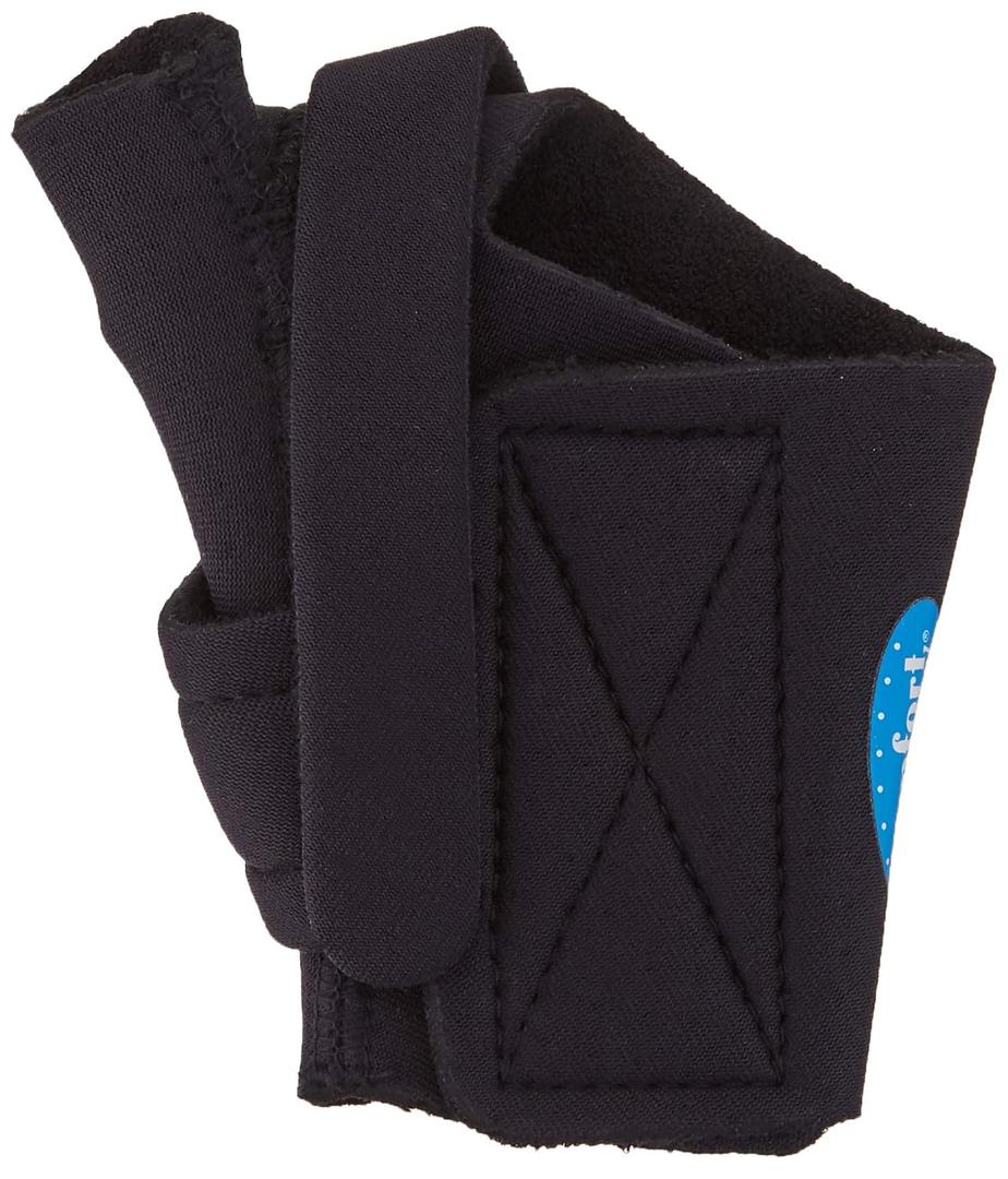 Comfort Cool Thumb CMC Restriction Splint - Breathable Neoprene Thumb Brace for Arthritis - Black, Right Hand, Medium (7 to 8 inches)