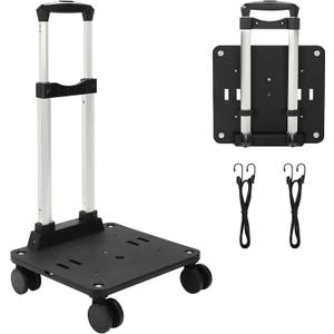 Relavel Folding Hand Truck, Lightweight Small Dolly Cart with 360 Spinner Wheels, Foladable Trolley Luggage Cart, Portable Collapsible Cart Suitable for Moving Extra Large Makeup Case Backpack