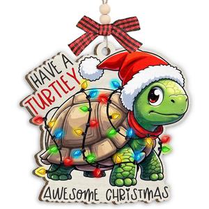 4 x Turtle Christmas Ornaments 2025, Unique Turtley Xmas Gifts for Neighbors, Friends, Family, Turtle Gifts for Women Men, Adorable Christmas Ornaments for Tree Decorations