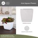 The HC Companies Aria Self Watering Square Plant Pot w/Drainage - Planters for Outdoor Plants & Indoor Plants - Lightweight & UV-Resistant Plastic Pots for Plants (10" Glossy White, Pack of 1)