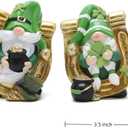 Hodao St Patricks Day Gnome Decorations, Lucky Clover Resin Figurines Set, Irish Holiday Tabletop Decor, Lucky Gnome Gift for Home Shelf Desk, Seasonal Gift Idea (Set of 2)