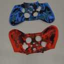 [2 Pack] Jusy Compatible with Xbox Series X/S Controller Soft Silicone Cover Skin, Sweat-Proof Dust-Proof Anti-Slip Case Cover Protective Accessories Set, with 10 Thumb Grips (Red+Blue)