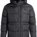 Reebok Mens Winter Jacket - Heavyweight Insulated Mens Winter Coat - Wind Water Resistant Quilted Puffer Jackets for Men, Size X-Large, Charcoal