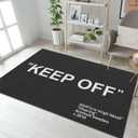 Keep Off Black Area Rug 3D Printed Pop Carpet Modern Non-Slip Floor Mat for Living Room Bedroom Wood Floor Playroom Home Decor Rugs 5' x 7' (Ko-4)