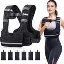 ZELUS Weighted Vest for Women Men, 4-10lb Curve-Fit Ergonomic Design Adjustable Workout Vest with 6 Iron Sand Bags, SGS-Certified Rucking Vest for Strength Training & Cardio Workouts