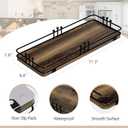 Bathroom Vanity Tray for Countertop Toiletries Perfume Makeup Soap Dispenser Toilet Tank, Kitchen Tray for Salt Spice, Decor Tray for Candle Nightstand Coffee 11.3x 4.4 Brown-Black