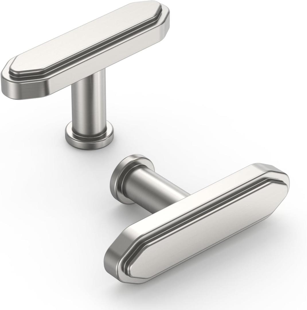 Asidrama 10 Pack Brushed Satin Nickel Kitchen Cabinet Knobs Cabinet Hardware Zinc Knobs for Dresser Drawers (Single Hole)