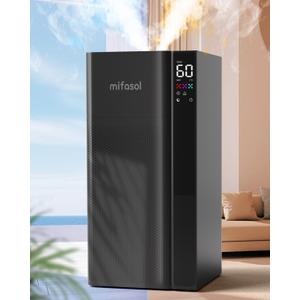 Humidifier Large Room Home Bedroom, 5.3Gal/20L Warm and Cool Mist Humidifiers, Quickly & Evenly Humidify Larger Areas,Dual Mist Nozzles and Atomizers, Plant/Commercial/Greenhouse/Office, Black