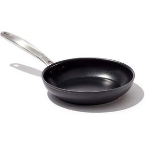 OXO Enhanced 8" Frying Pan Skillet, PFAS-Free Ceramic Nonstick, Durable Hard Anodized Cookware, Scratch Resistant, Stainless Steel Handle, Good Grips, Dishwasher Safe, Oven safe, Black
