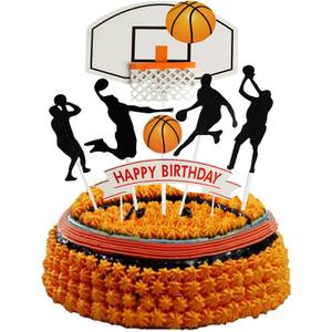 Set of 7 Basketball Letters DIY Happy Birthday For Boy Cake Topper Sport Cake Party Decorations Sports Party Supplies