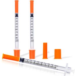 U-100 Syringe 1ml/cc 31G 5/16" Scientific Lab Syringes, Pack of 25, Disposable Individual Package