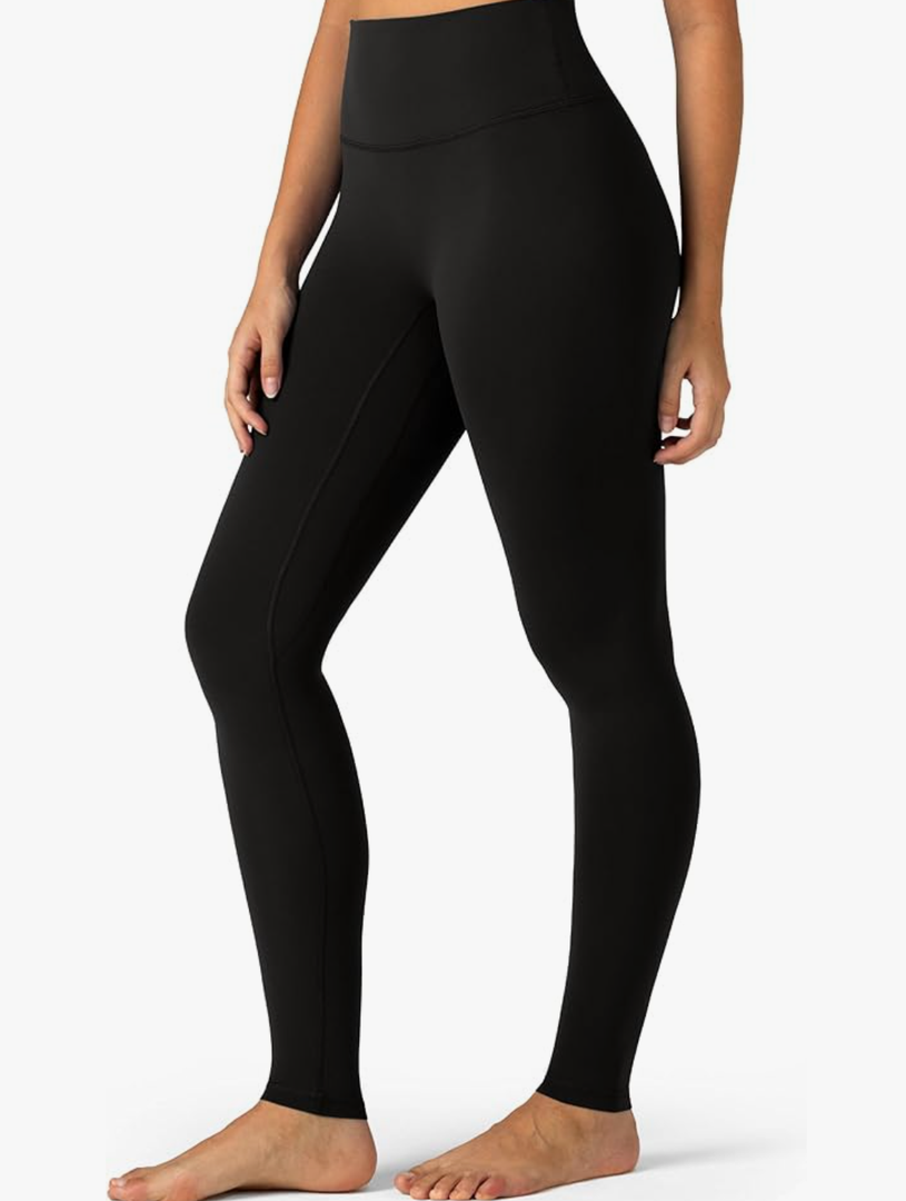 Colorfulkoala Dreamlux No Front Seam Leggings for Women 28" Inseam, High Waisted Buttery Soft Full Length Yoga Pants (XL, Black)