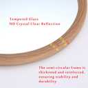 Round Large Oak Woodgrain Frame Wall Mirror 30 Inch Farmhouse Decorative
