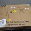 HLDIRECT 55 Inch A-Shaped Gaming Desk with Carbon Fiber Surface, Black