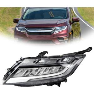 LH Full LED Headlights Assembly Compatible with 2018-2020 Honda Odyssey Headlamp Left Driver Side Replacement 33150THRA21 HO2502189