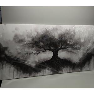 Tree of Life Wall Art Large Artwork Black and White Wall Art Modern Landscape Nature Canvas Prints Decor for Living Room Bedroom Office Ready to Hang 29"x59"