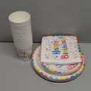 UVTQSSP 100 Pcs Birthday Plates and Cups and Napkins Party Supplies, Happy Birthday Party Paper Plates and Napkins Sets for Kids, Serve for 25 Guests, Colorful Semicircular Edge