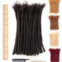 DAIXI 0.24Inch Thickness 8-16 Inch 60 Strands 100% Real Human Hair Dreadlock Extensions for Man/Women Full Head Handmade 0.6cm Thinner Can Be Dyed and Bleached Soft Dreadlocks with Needle and Comb