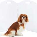 Clear Acrylic Freestanding Dog Gates for The House  Folding 4-Panel Pet Gates for Doorways, Stairs, and Rooms, Transparent Indoor Barrier for Dogs, Puppies, and Cats