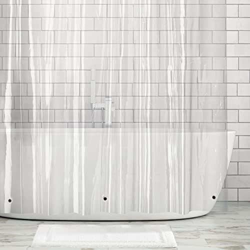 mDesign Waterproof, Heavy Duty Premium Quality 10-Guage Vinyl Shower Curtain Liner for Bathroom Shower and Bathtub - 72" x 72" - Clear